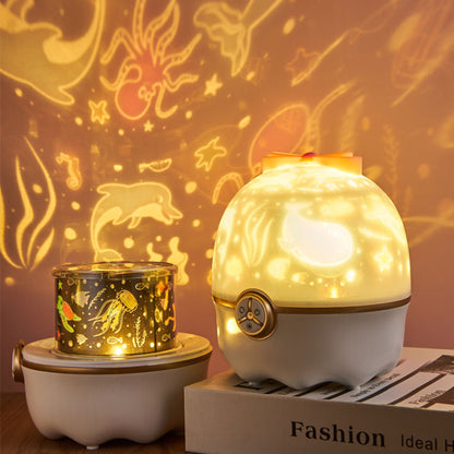 LED Romantic Music Rotating Projection Night Light