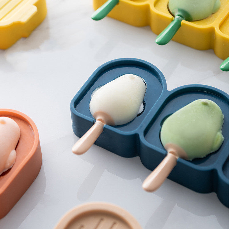 Silicone Bird Shape Ice Cream Mold Popsicle Mould With Sticks 3 Cell Ice Cube Tray DIY Dessert Cake Decoration Tool