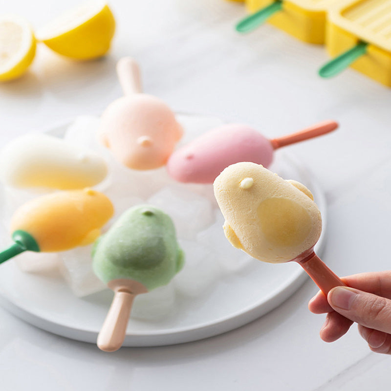 Silicone Bird Shape Ice Cream Mold Popsicle Mould With Sticks 3 Cell Ice Cube Tray DIY Dessert Cake Decoration Tool